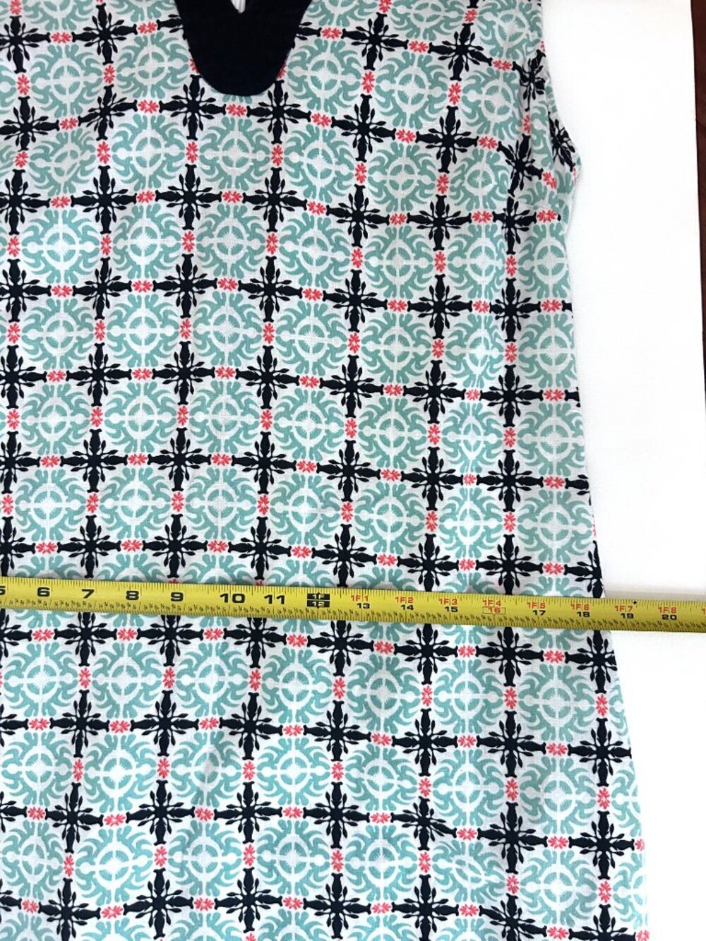 Talbots Linen Blend Geometric Sleeveless Knee Length Dress Size 6 - Picture 5 of 8